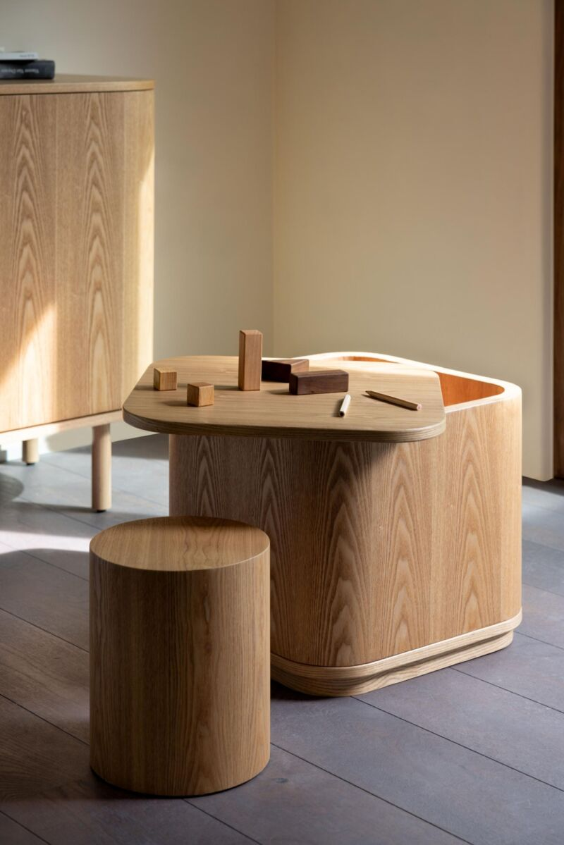Quax Yume children's storage table Natural Ash