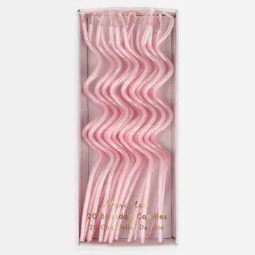 Bougies spiralées Meri Meri rose