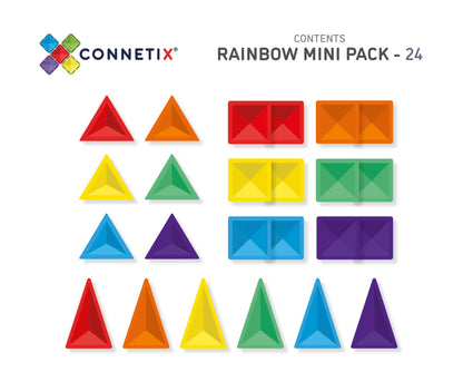 Connetix 24 Teile Rainbow Mini Pack – Kreatives Bauen &amp; STEAM-Lernen für Kinder ab 3 Jahren