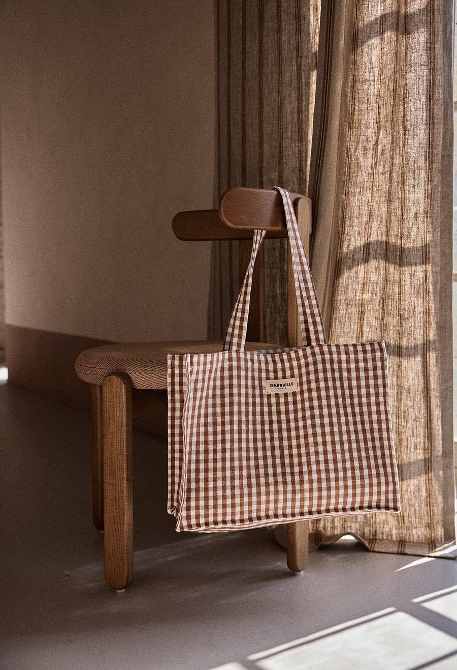 Gabrielle Paris 24-Stunden-Tasche Vichy Moka Baumwolle