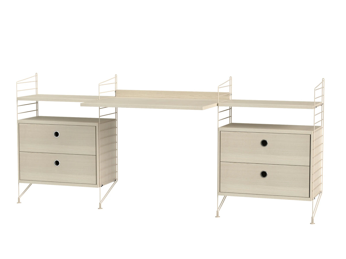 String Furniture Arbeitsplatz C Beige / Esche