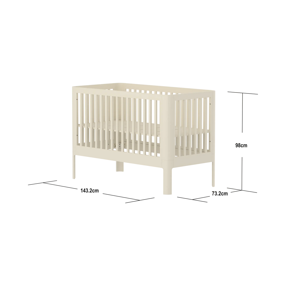 Flexa Nova Babybett 70 x 140 cm Cream