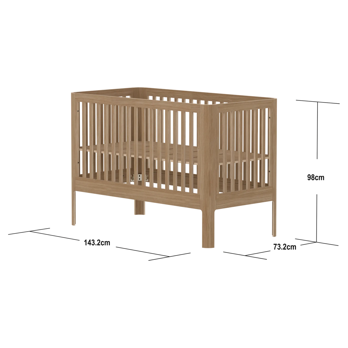 Flexa Nova Babybett 70 x 140 cm Eiche