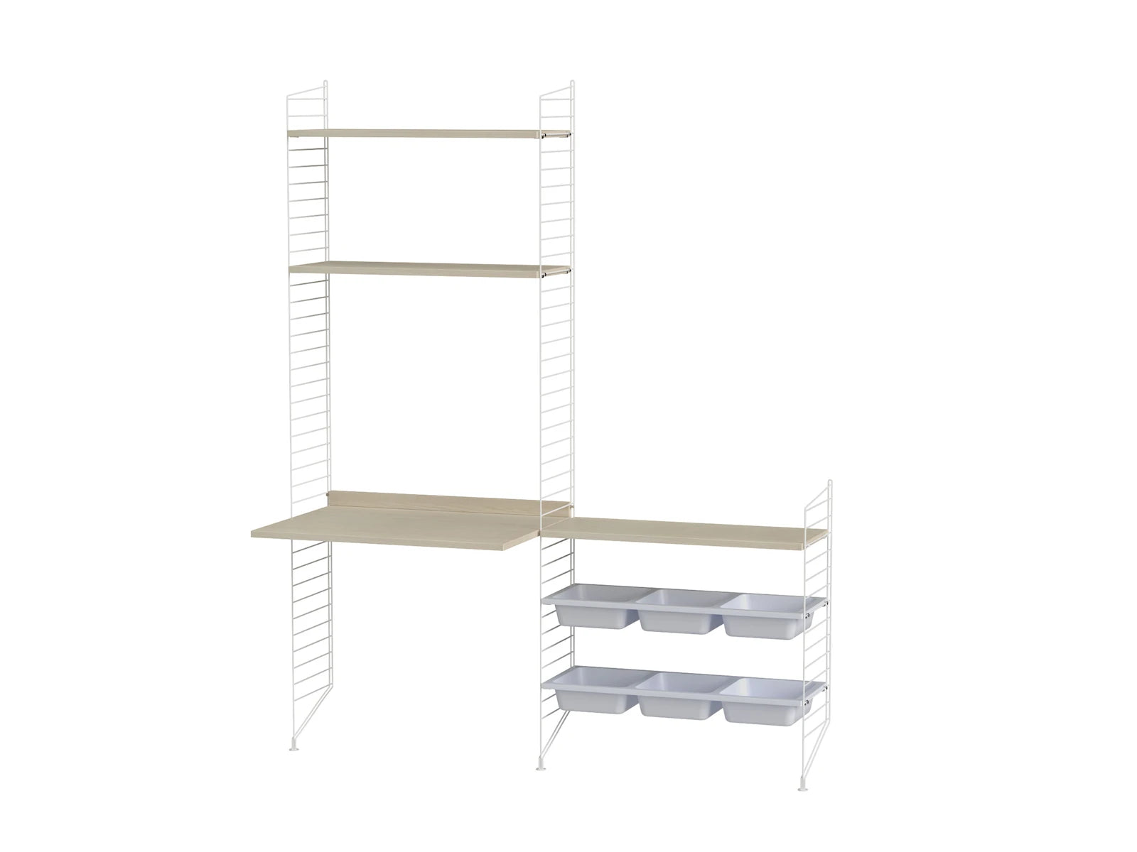 String Furniture children's room E white / ash shelving system