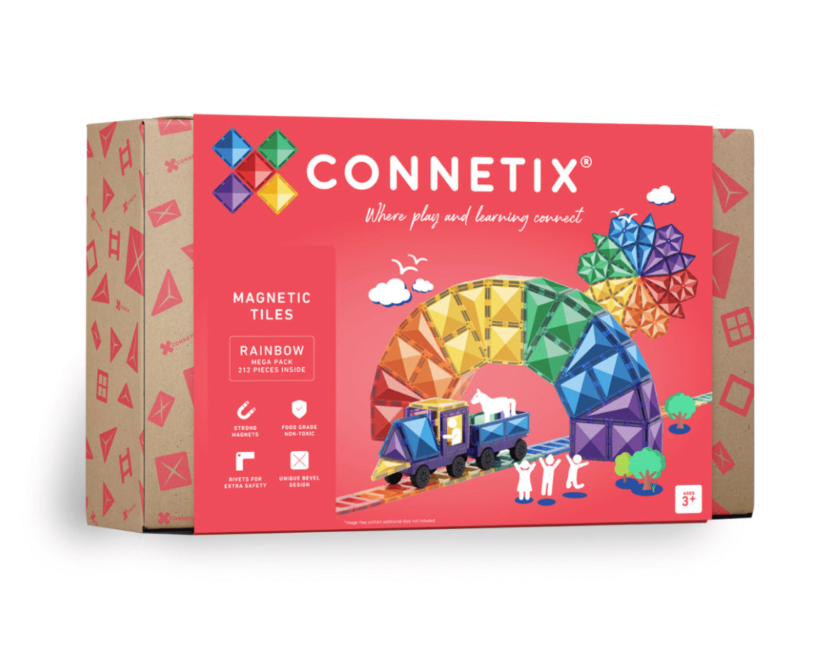 Connetix 212 Teile Rainbow Mega Pack – Kreatives Magnet Bauset für Kinder ab 3 Jahren