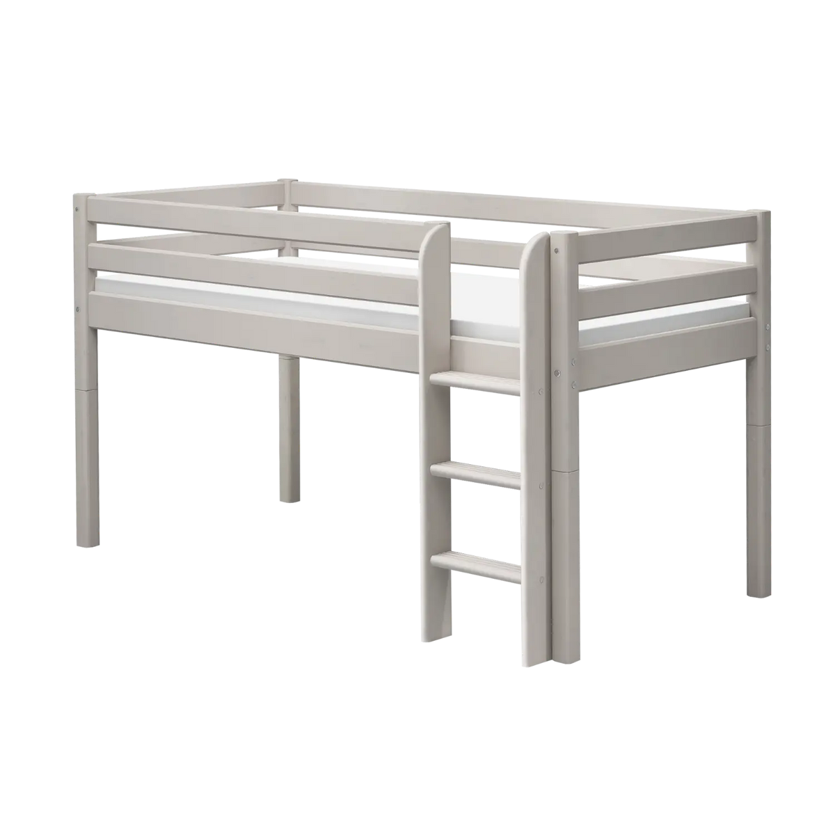 Flexa Classic Halbhohes Bett mit senkrechter Leiter 90 x 200 cm Grey washed