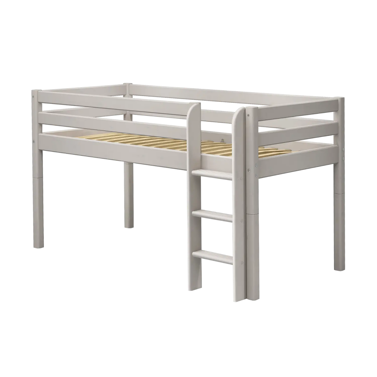 Flexa Classic Halbhohes Bett mit senkrechter Leiter 90 x 200 cm Grey washed