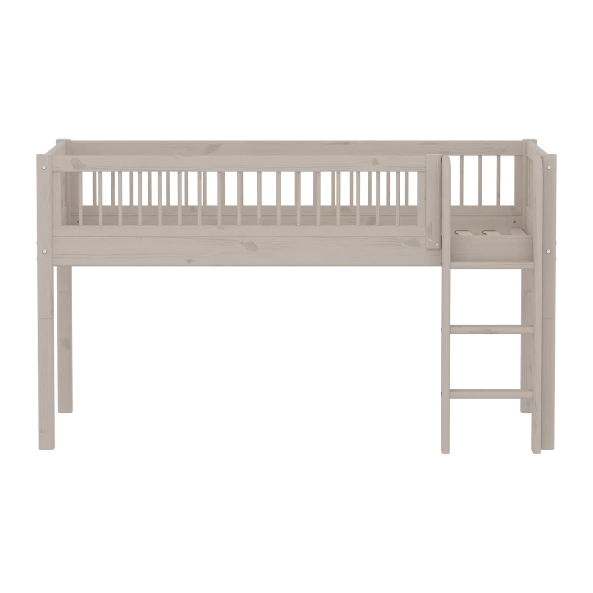 Flexa Classic Halbhohes Bett mit senkrechter Leiter 90 x 200 cm Grey washed