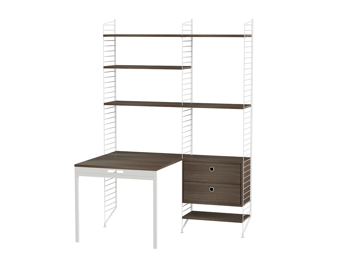 String Furniture Poste de travail E Blanc / Noyer