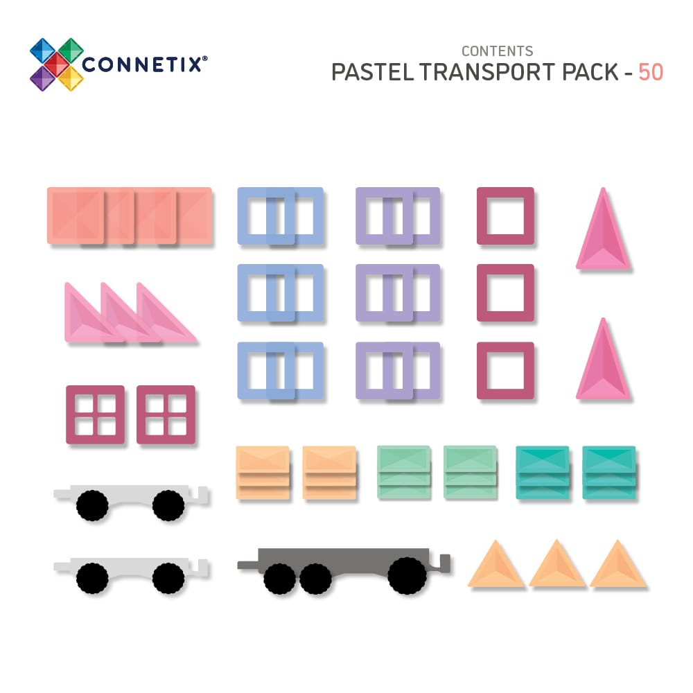 Connetix Transport Pack 50 Pieces Pastel