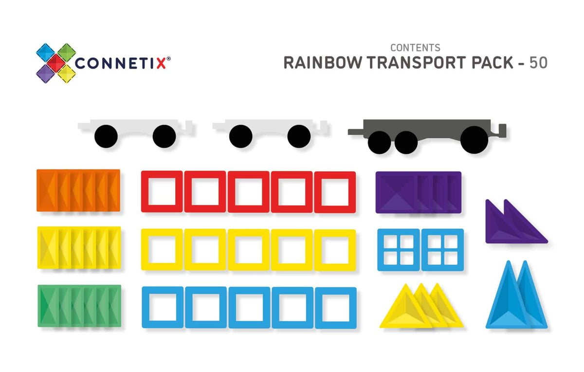 Connetix 50 pieces Rainbow Transport Pack
