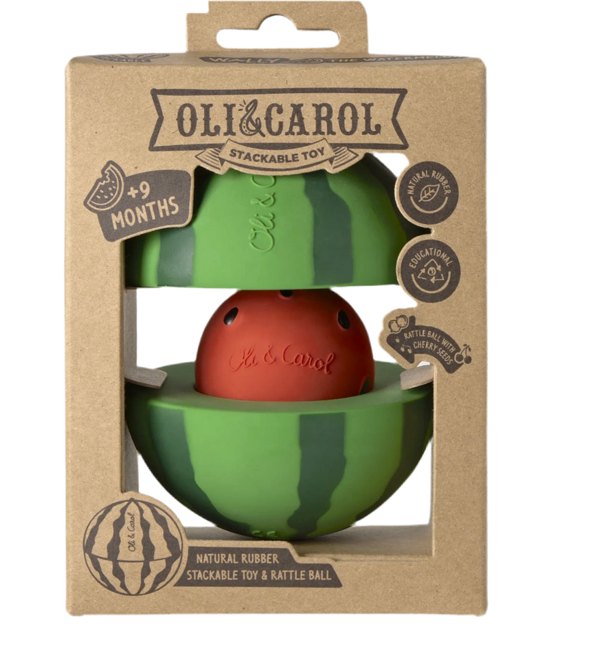 Oli & Carol watermelon stacking tower & rattle ball