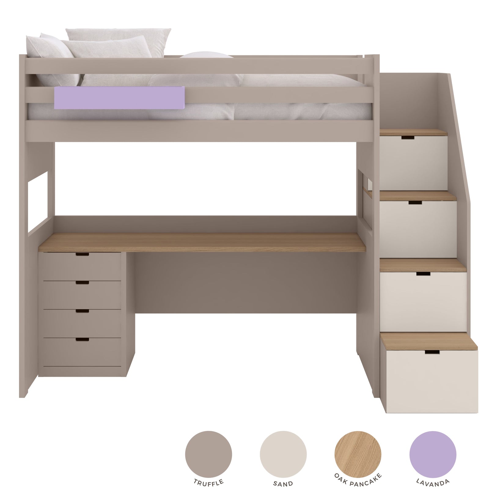 Muba Design loft bed XL with storage staircase All in One -1