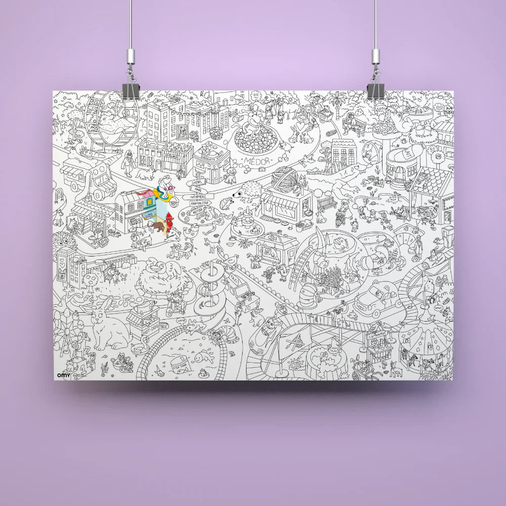 OMY giant coloring poster Animal City