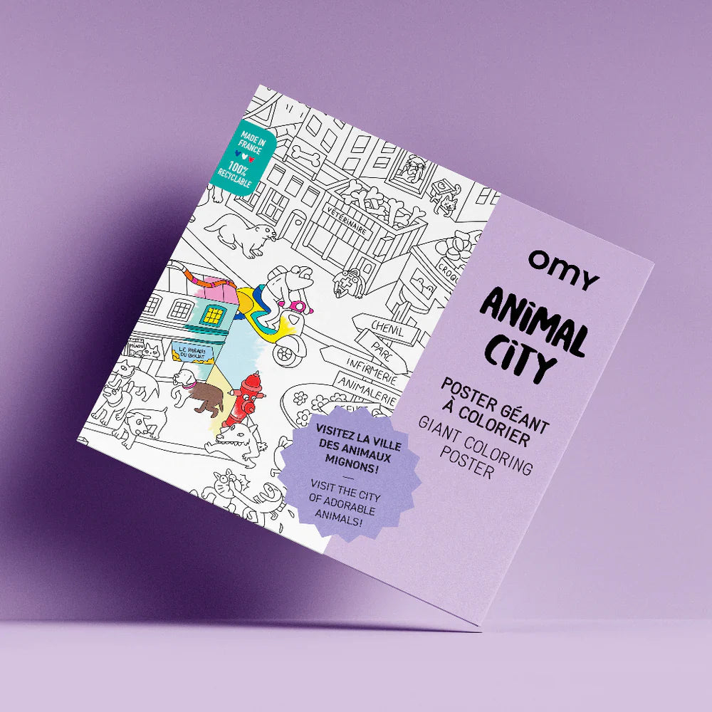 OMY giant coloring poster Animal City