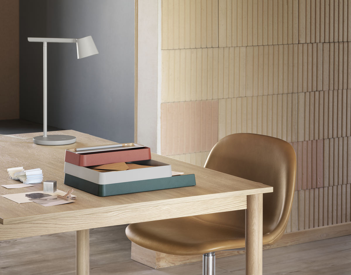Organiseur de bureau Muuto Arrange Configuration 2 bleu clair gris vert marron