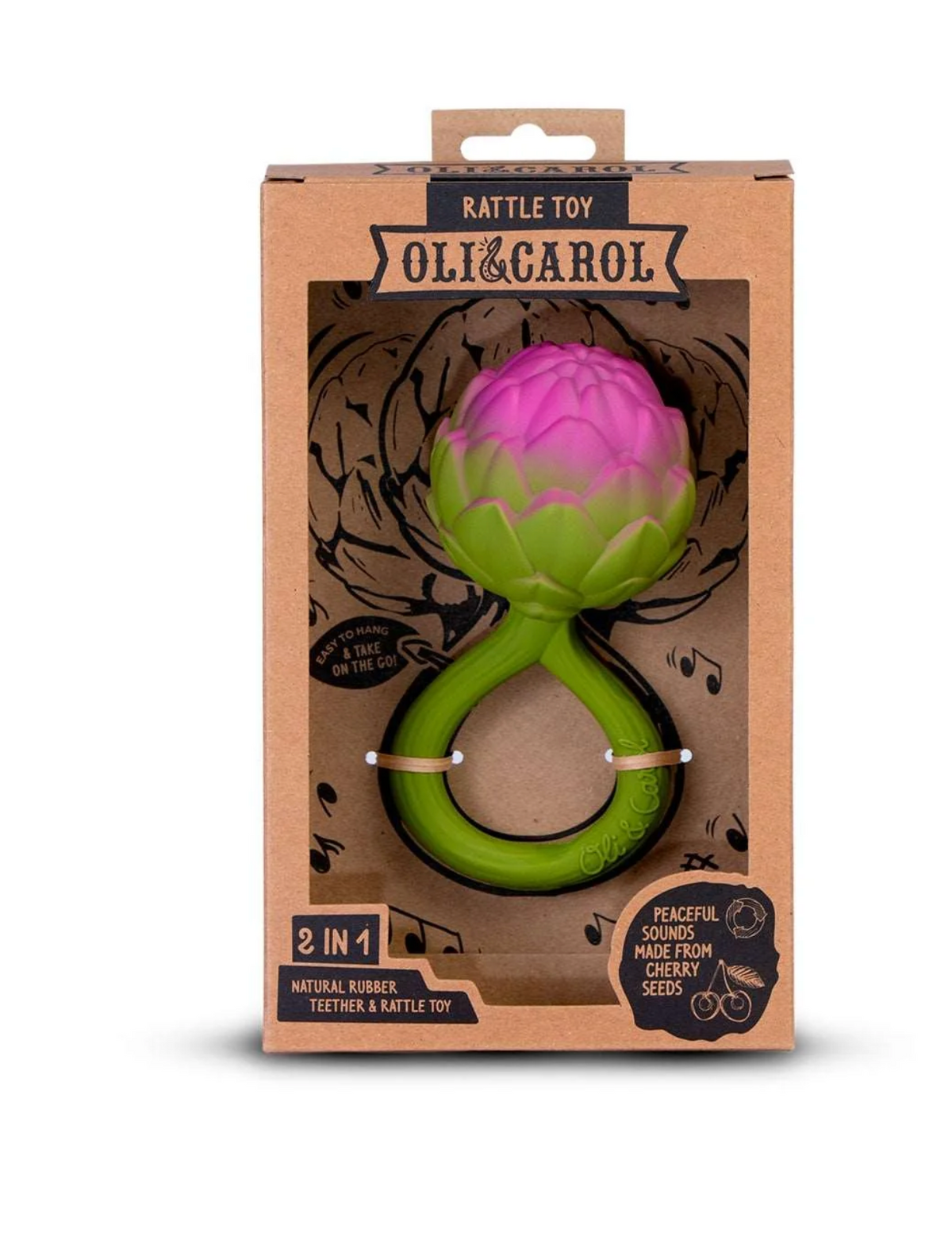 Oli & Carol artichoke rattle toy & teething ring