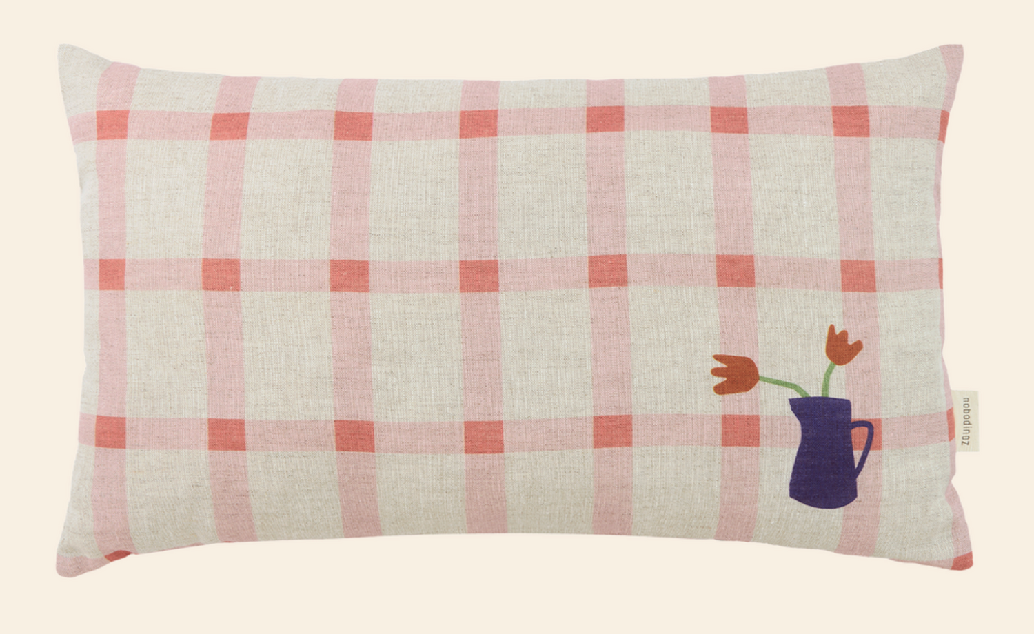 Vibes Linen Cushion Pink Tulips