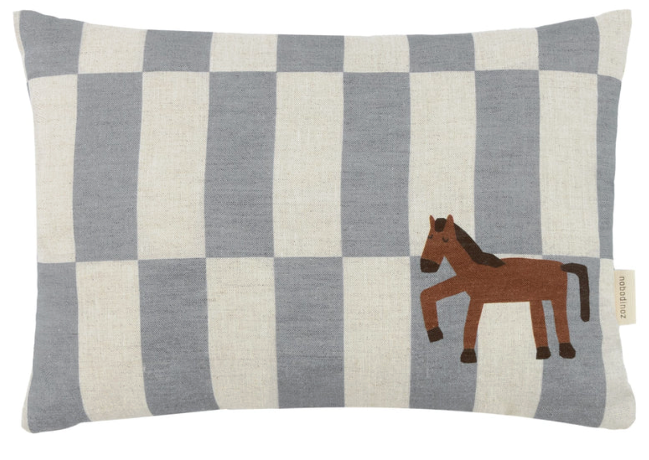 Vibes Linen Blue Tiles Horse