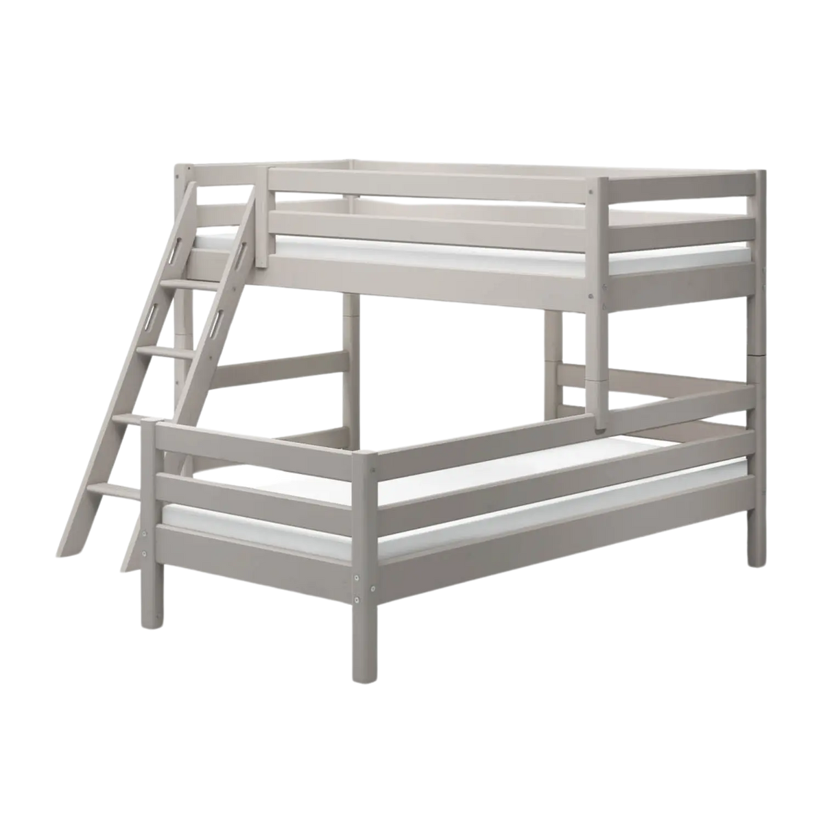 Flexa Classic Mittelhohes Bett mit Schrägleiter 90 x 200 cm Grey washed