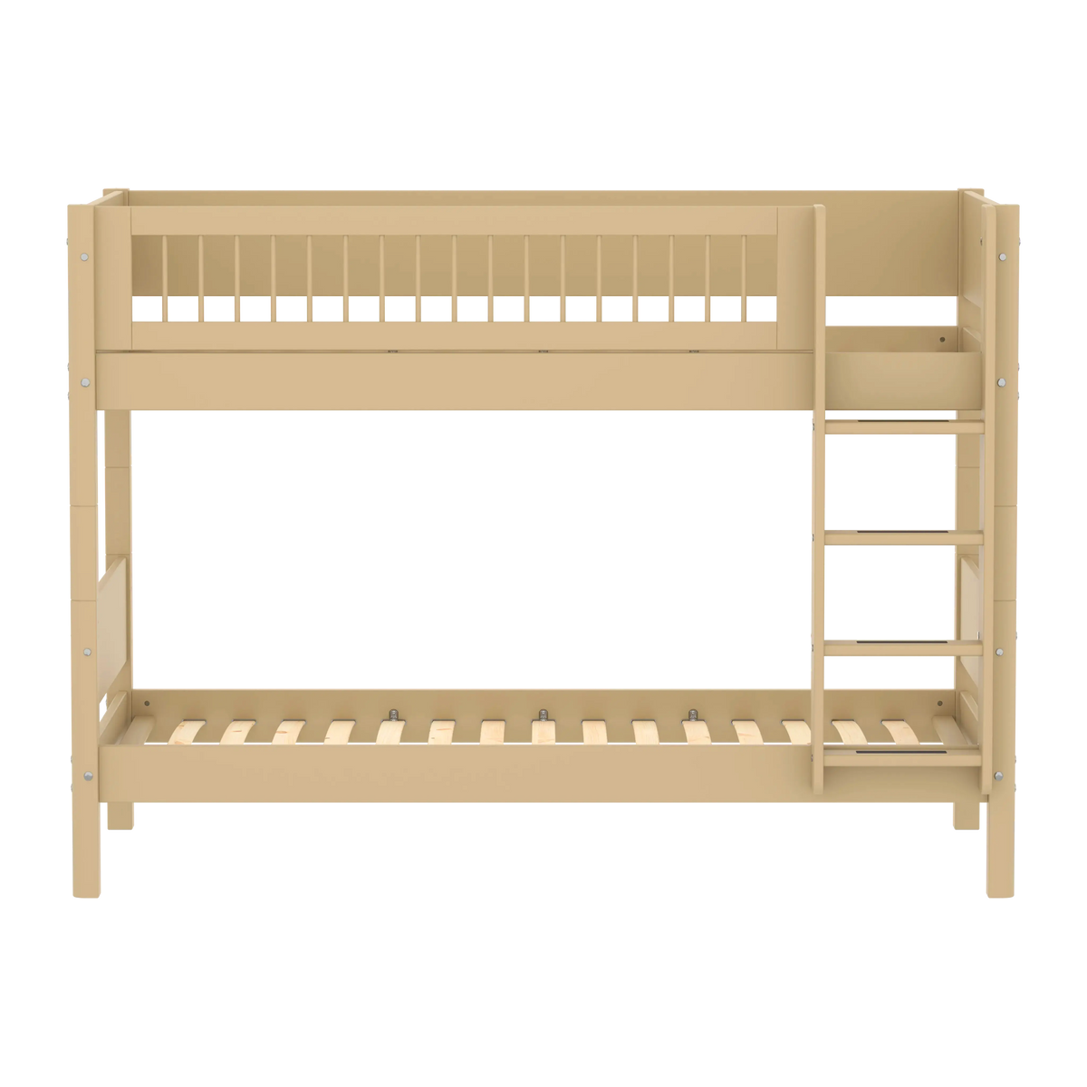 Flexa White Bunk bed with straight ladder 90 x 200 cm True