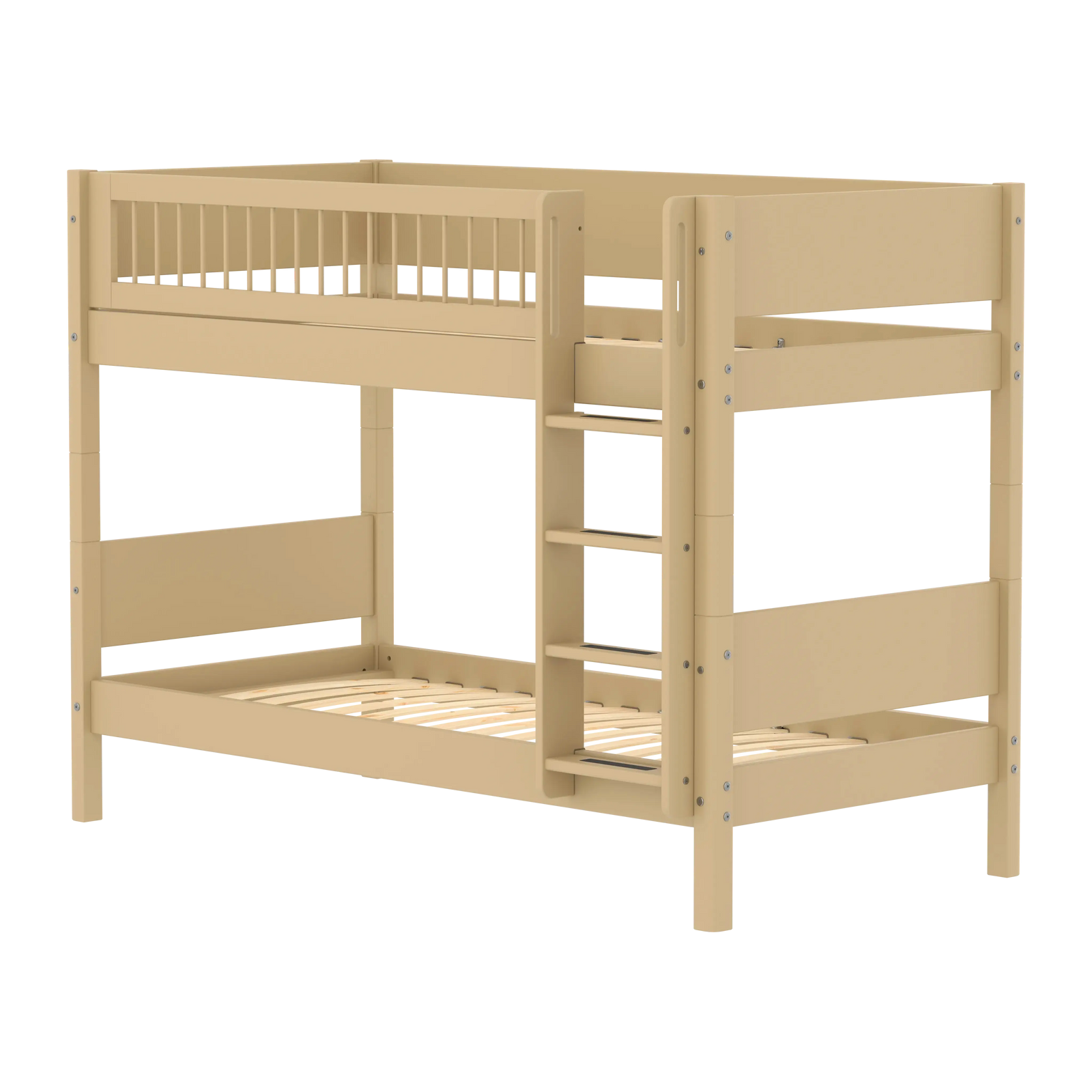 Flexa White Bunk bed with straight ladder 90 x 200 cm True