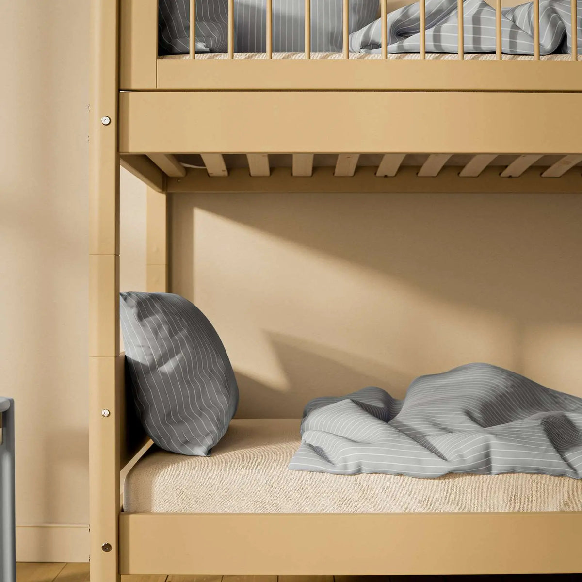 Flexa White Bunk bed with straight ladder 90 x 200 cm True