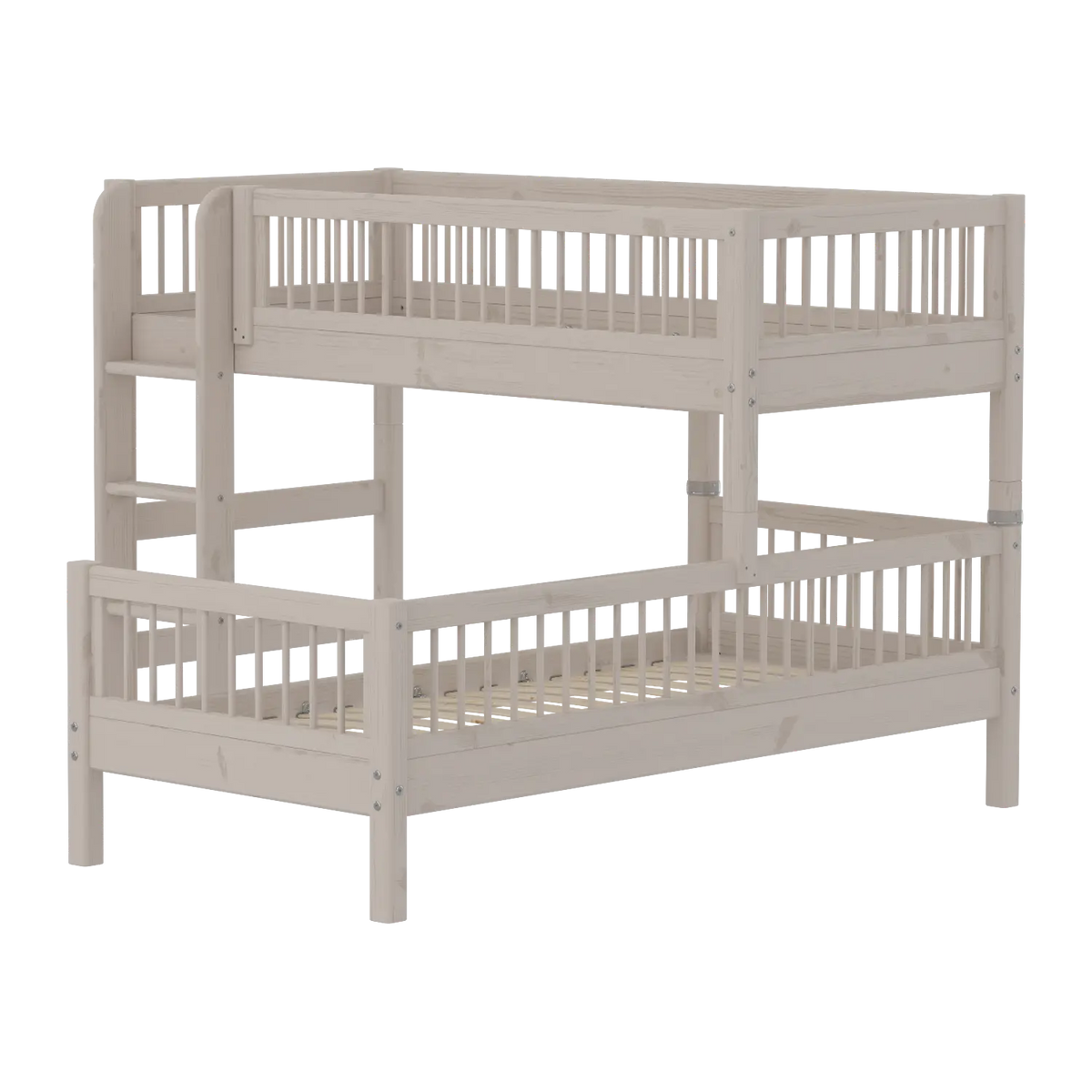 Flexa Classic Mittelhohes Bett mit senkrechter Leiter 90 x 200 cm Grey washed