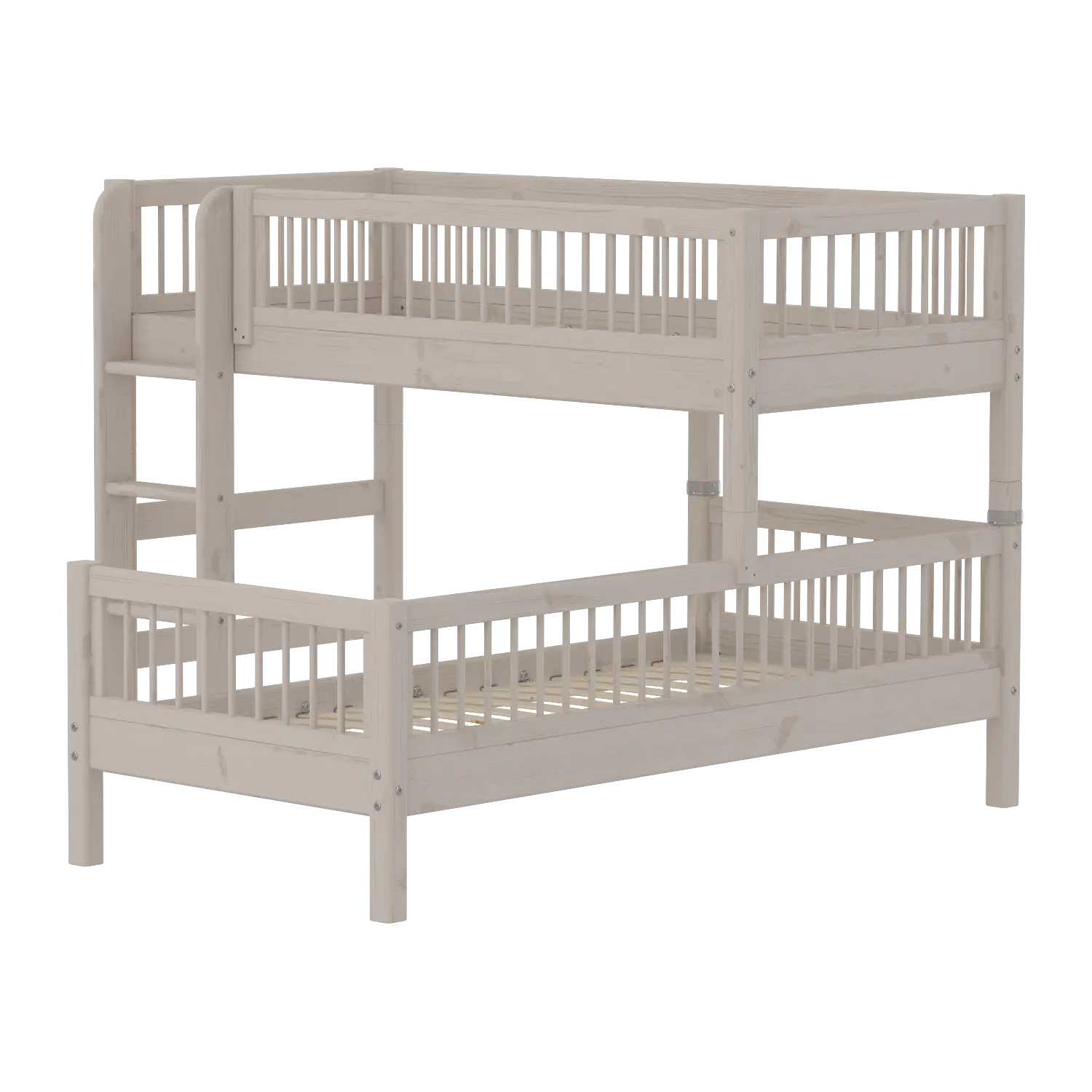 Flexa Classic Mittelhohes Bett mit senkrechter Leiter 90 x 200 cm Grey washed