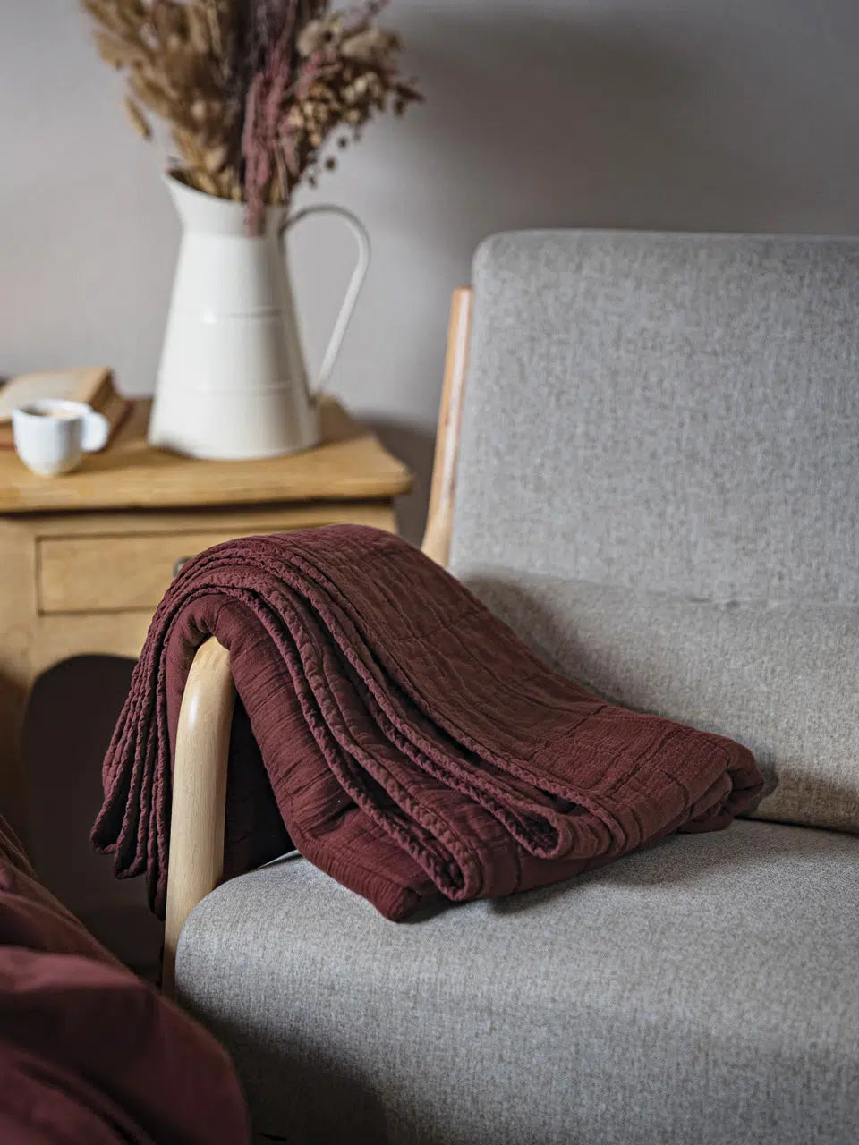 Oona Plaid Borgogna