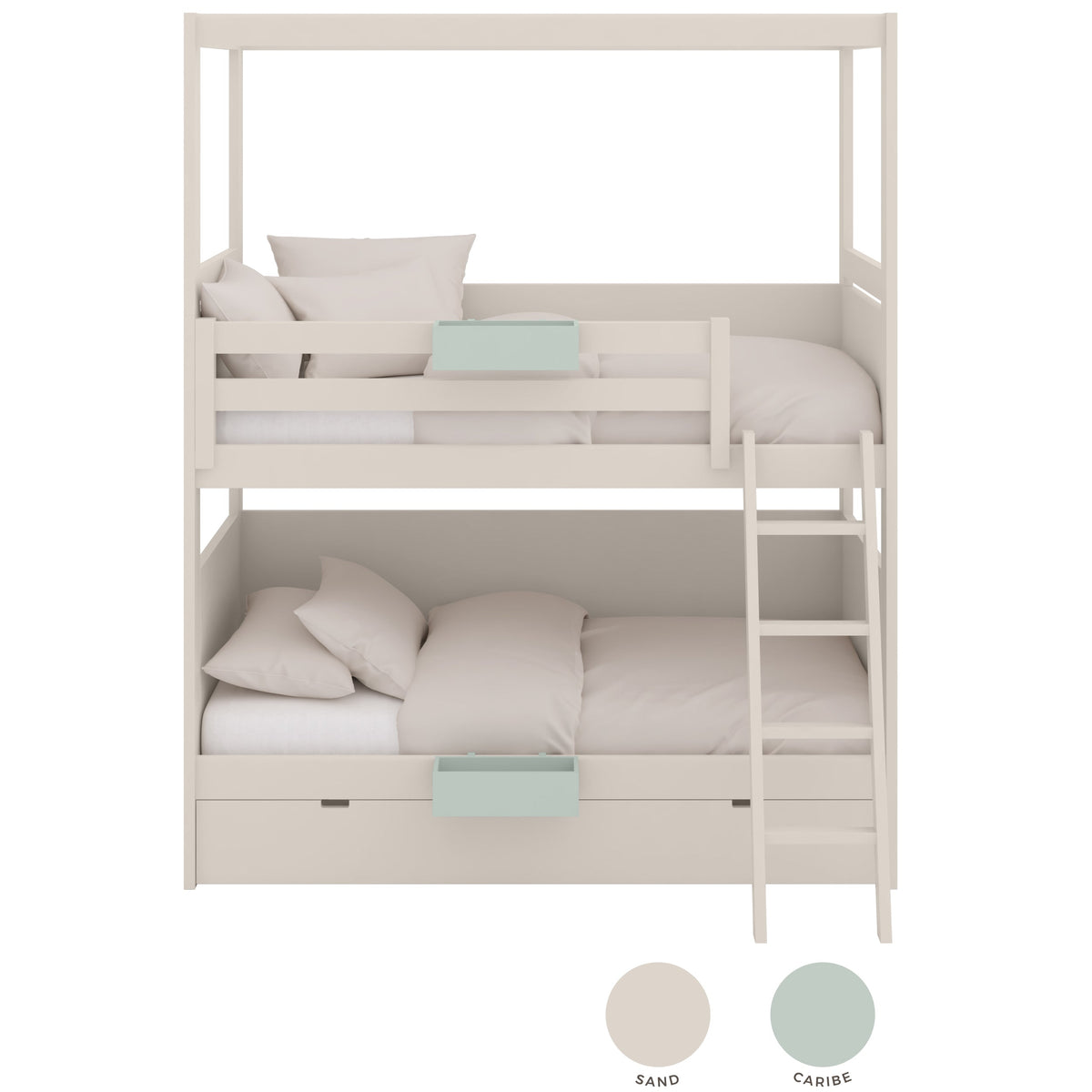 Muba Design bunk bed with canopy and pull-out bed