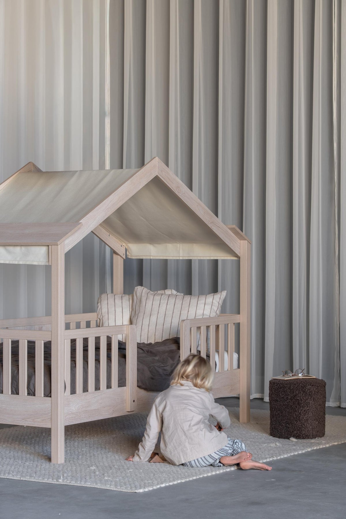 Quax My House Bett 90 x 200 cm Stoffdach Butter