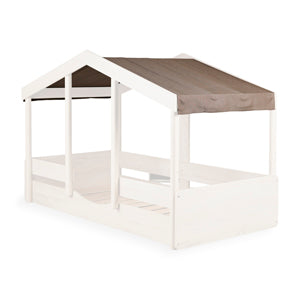 Quax Montessori-Bett 90 x 200 cm Stoffdach Chocolat