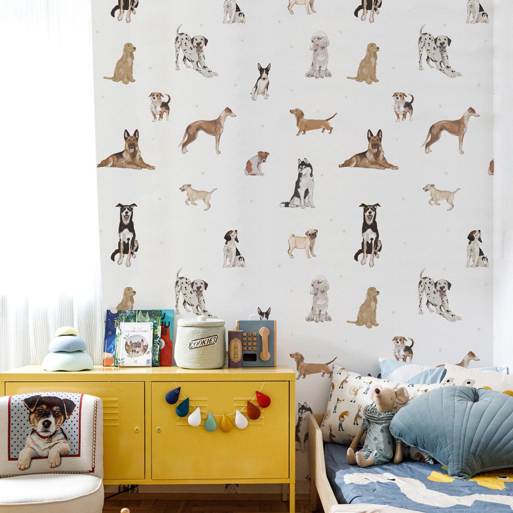 Dekornik Tapete Hunde are The Best Weiss Streifen 100 x 280