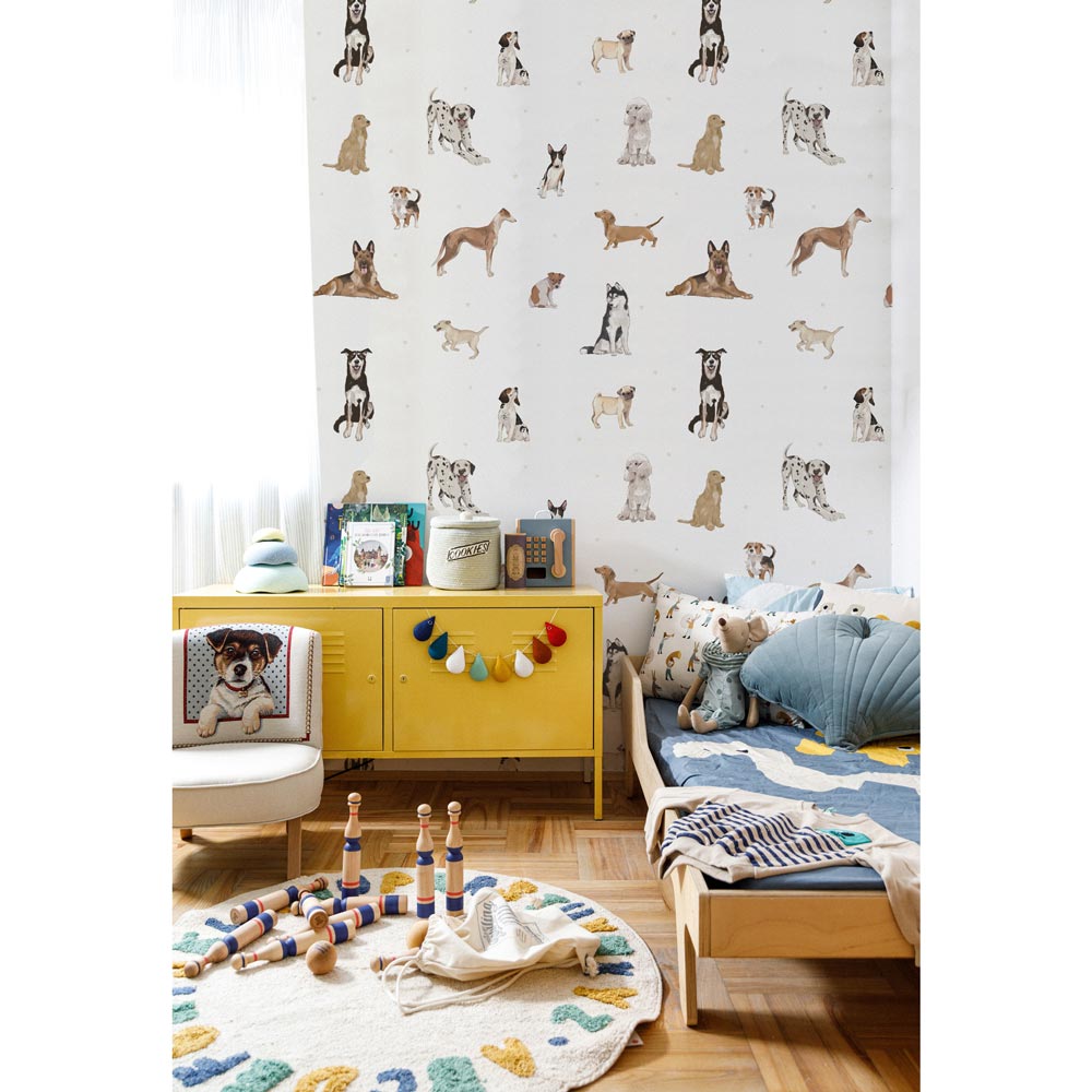 Dekornik Tapete Hunde are The Best Weiss Streifen 100 x 280