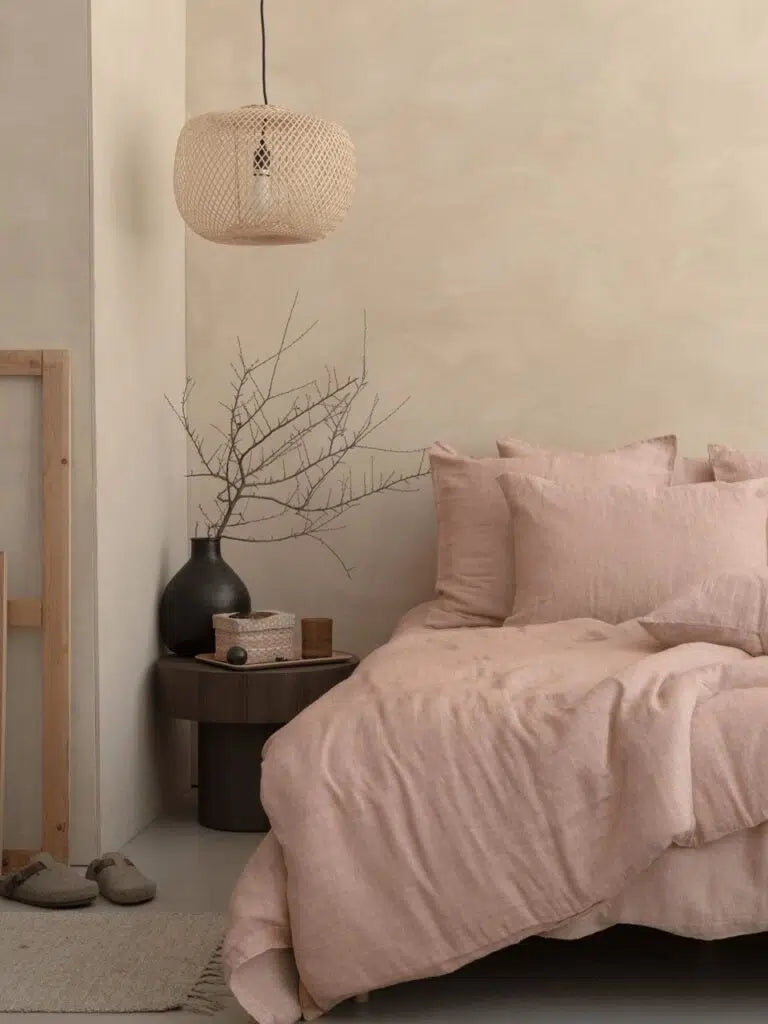 Oona pillowcase linen-cotton caramel chevrons