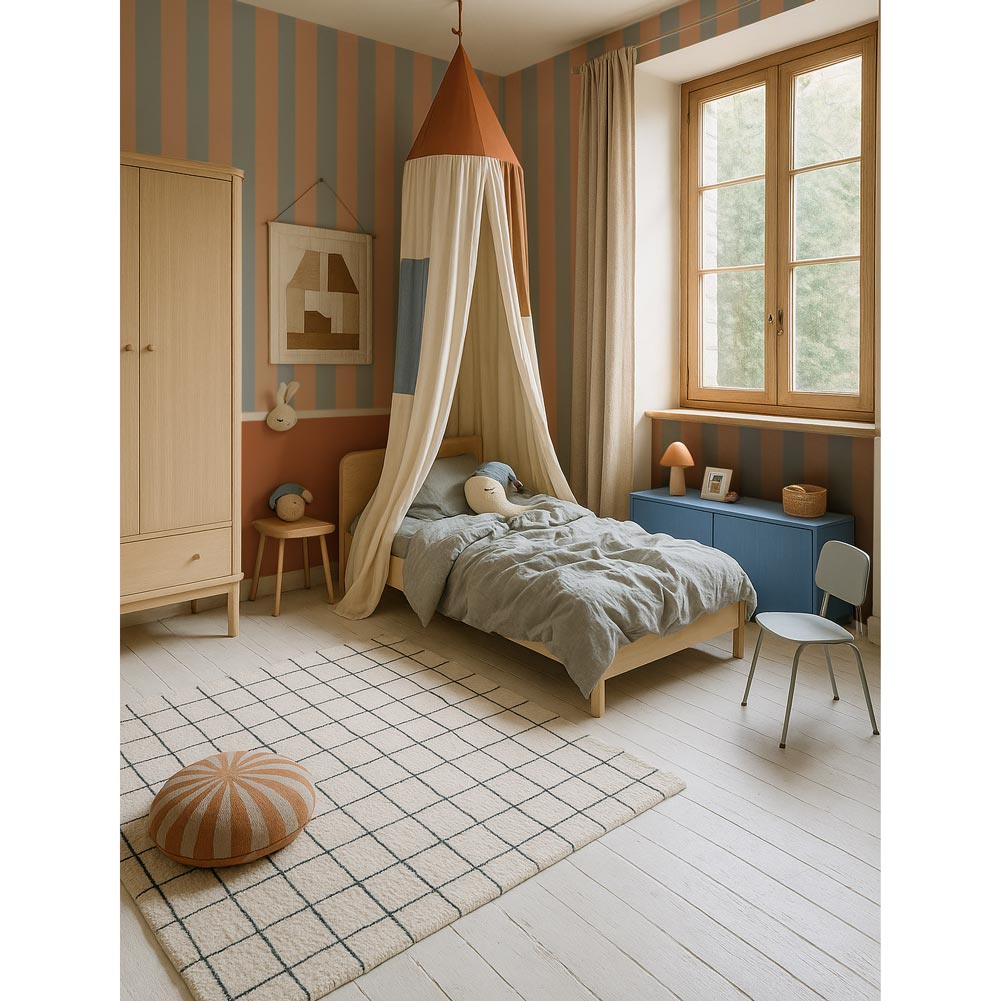 Dekornik Tapete Streifen blue beige Streifen 50 x 280