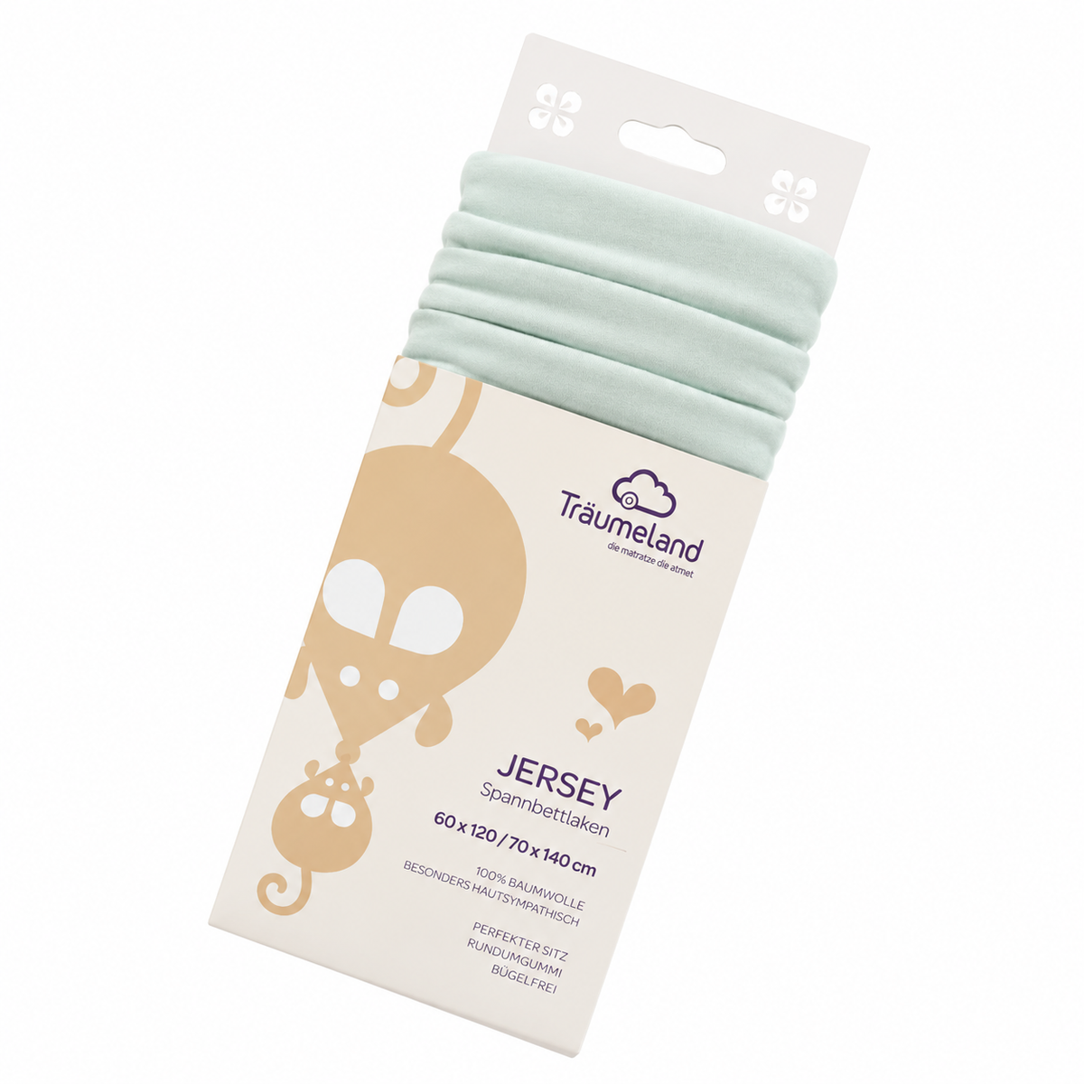 Träumeland fitted sheet jersey mint