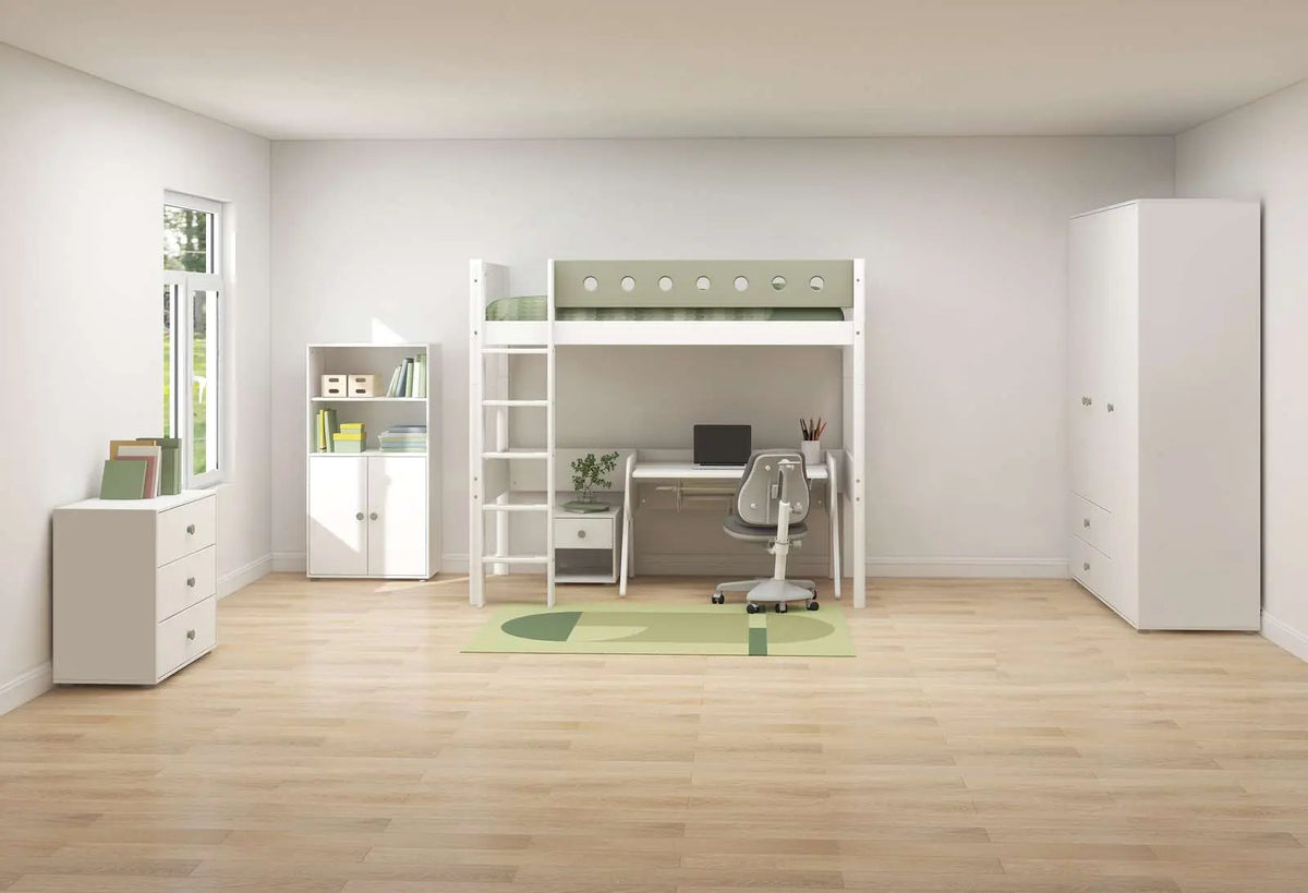 Flexa Roomie Kommode, 1 Schublade Natural Green/Weiss