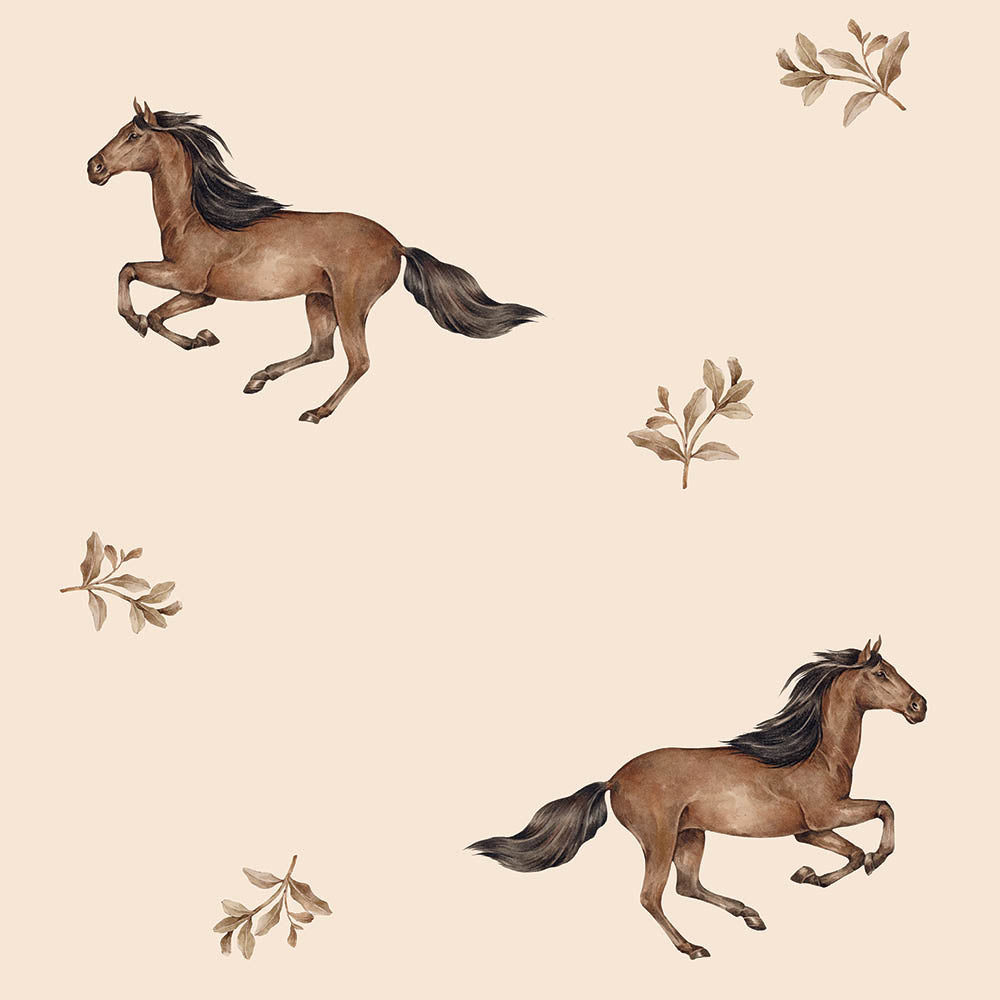 Dekornik wallpaper horses beige stripes 50 x 280