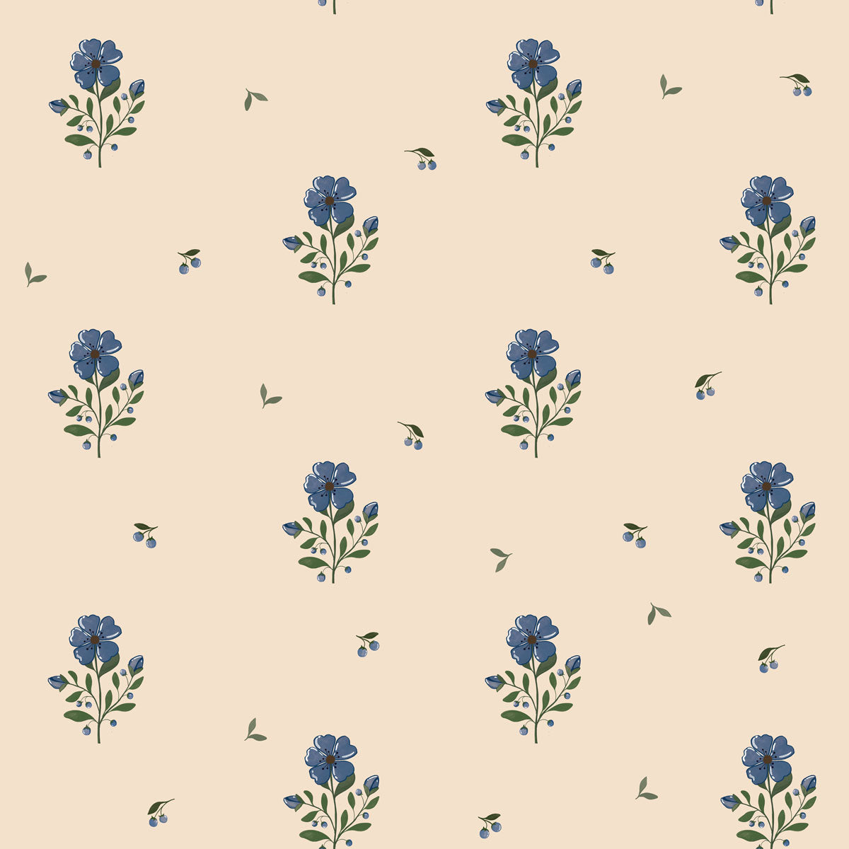 Dekornik Tapete Dreamy Vintage Blumen Streifen 50 x 280