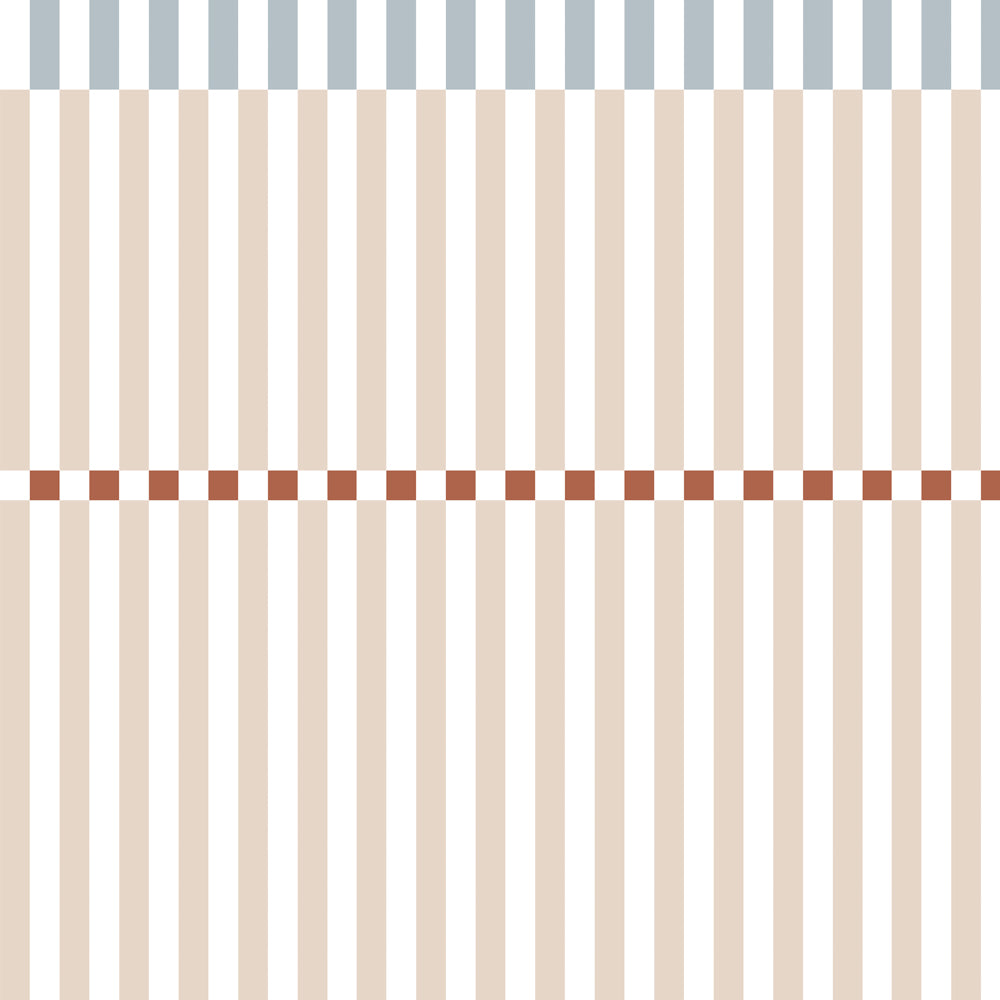 Dekornik Tapete Streifen nostalgia beige blue Streifen 50 x 280
