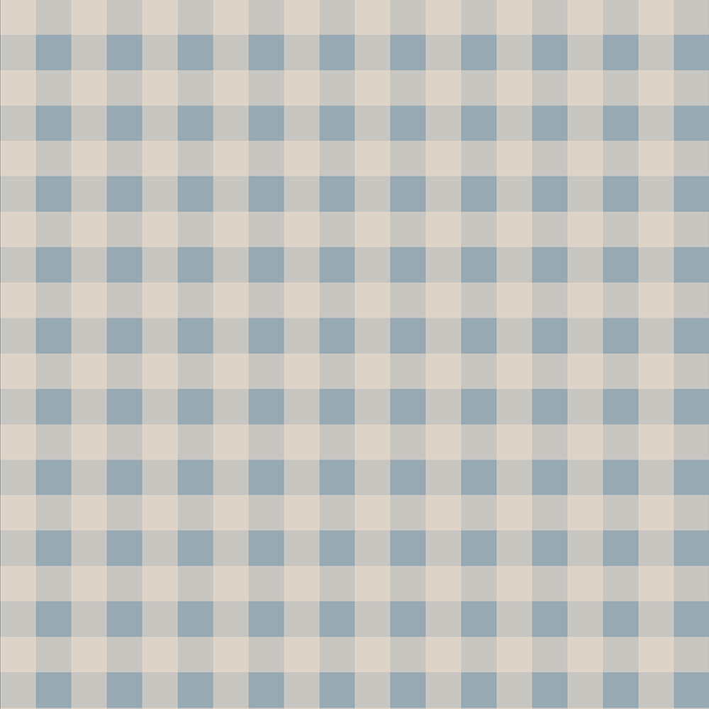 Dekornik papier peint carreaux minimini blue cream rayures 50 x 280