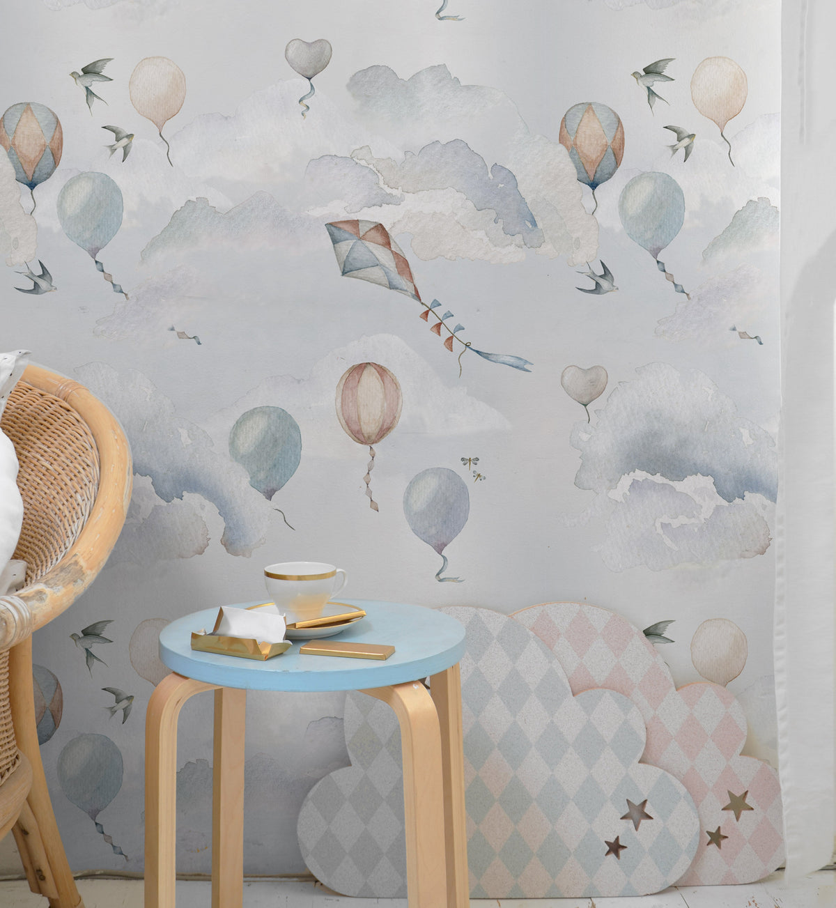 Dekornik Tapete Balloons Fairytale Streifen 100 x 280
