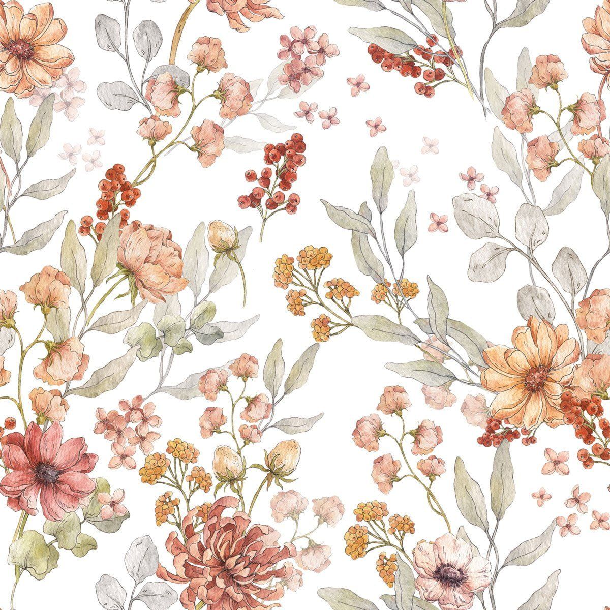 Dekornik Tapete Autumn Meadow Weiss Streifen 100 x 280