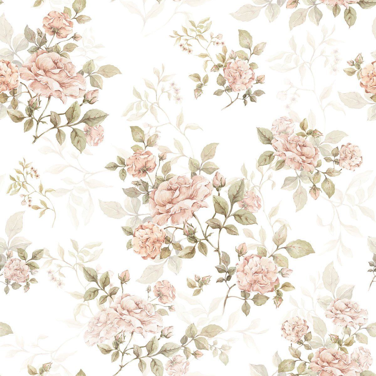 Dekornik Tapete Vintage Rose Pattern Streifen 100 x 280