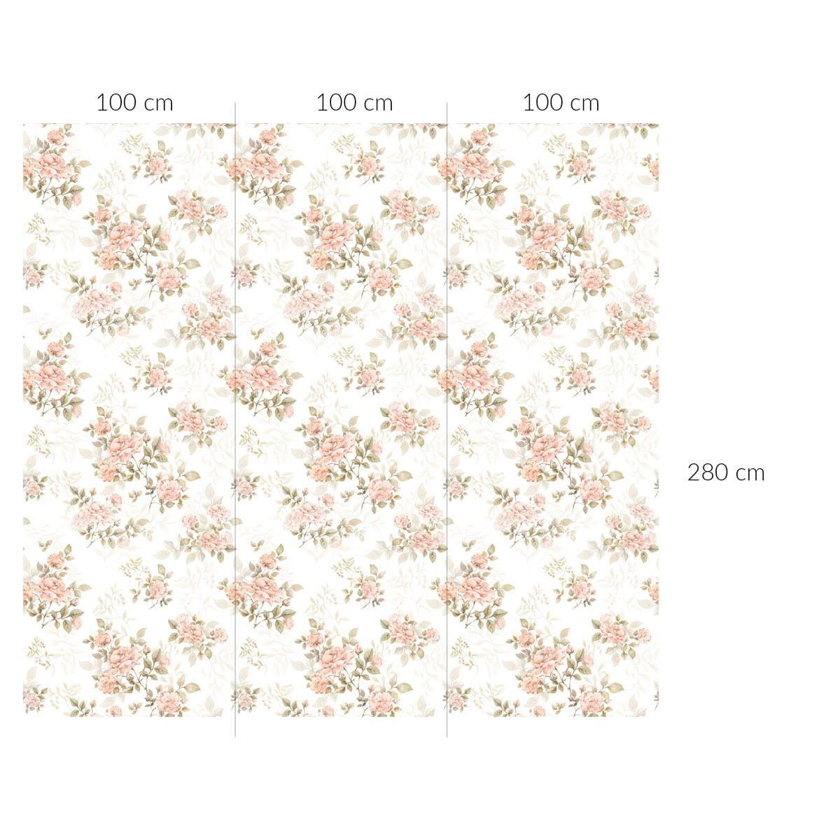 Dekornik Tapete Vintage Rose Pattern Streifen 100 x 280