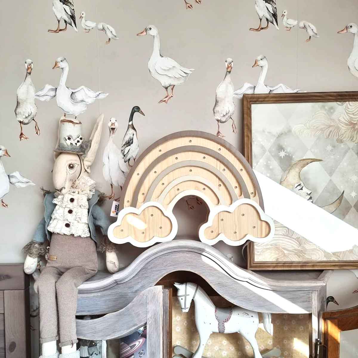 Dekornik papier peint blanc Ducks / Return to Innocence rayures 50 x 280