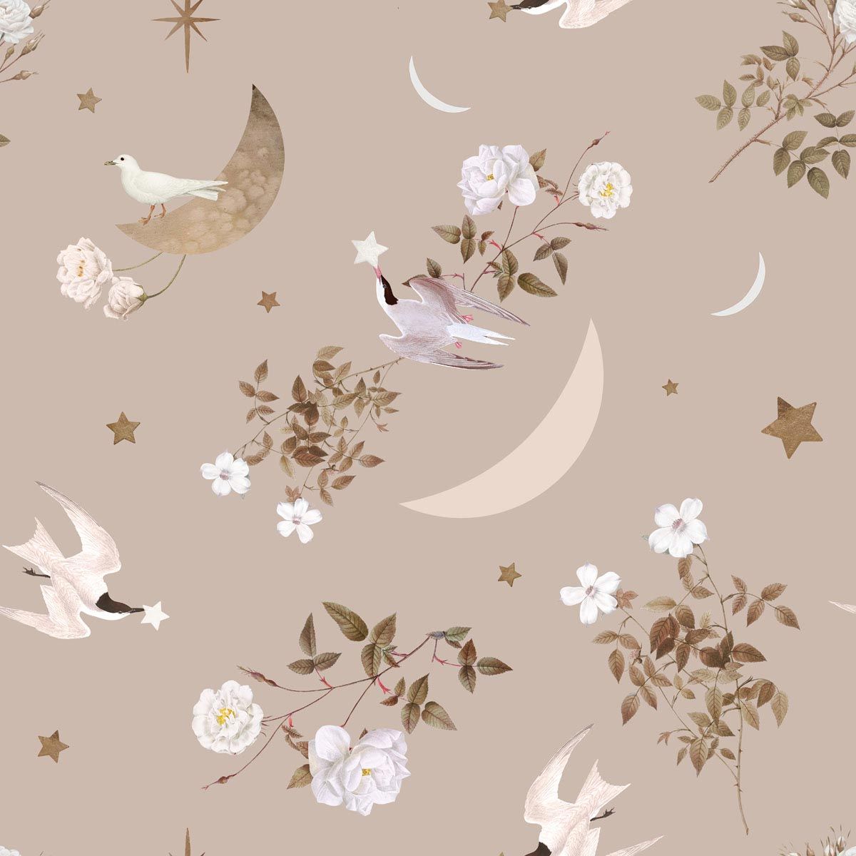 Dekornik Tapete Vögel In The Night Sky Streifen 100 x 280