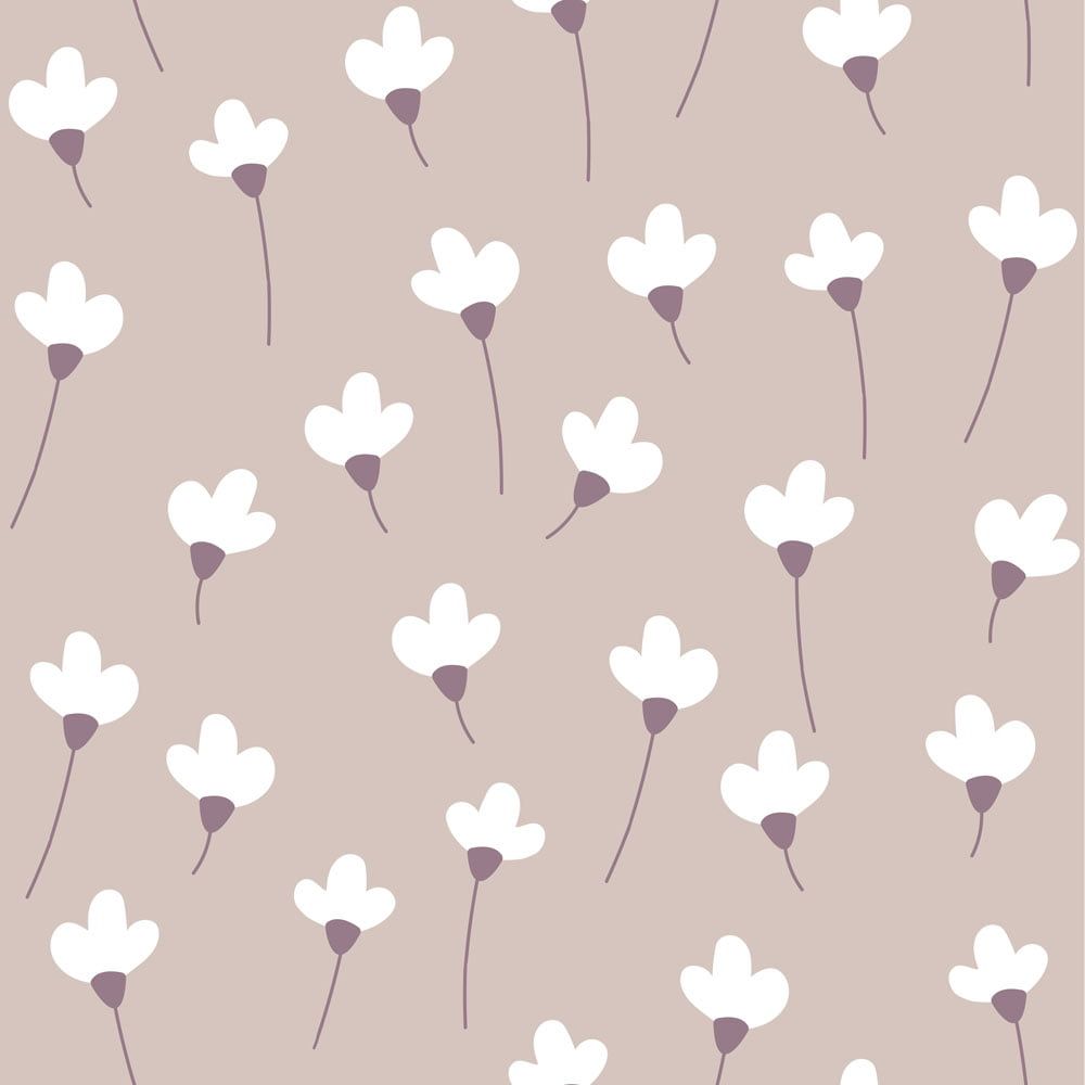 Dekornik Tapete Simple Gänseblümchen on powder pink Streifen 50 x 280